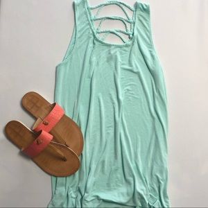 🌸Vanity mint green tank with back straps XL
